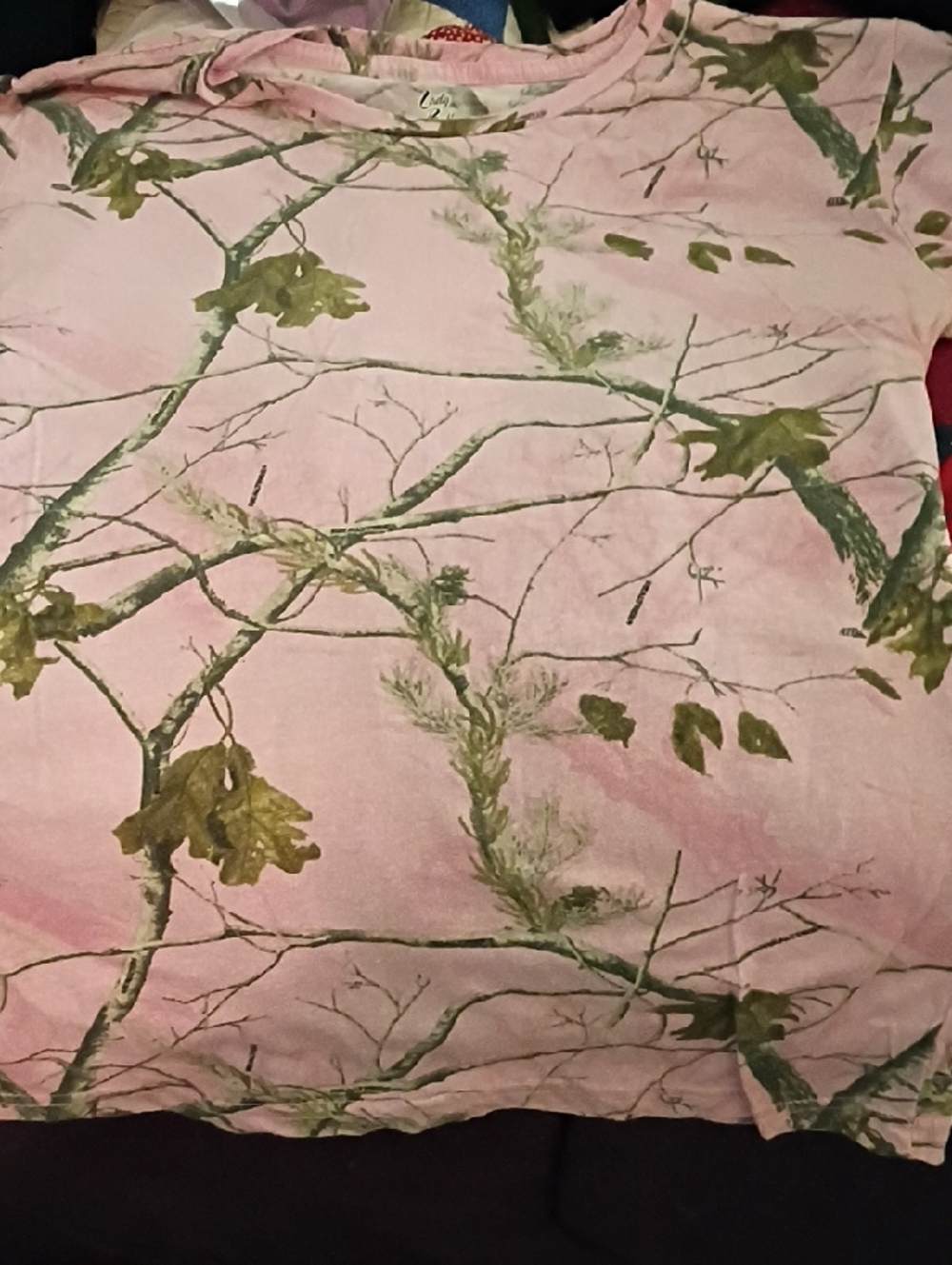 Pink Camouflage Branch Print Tee